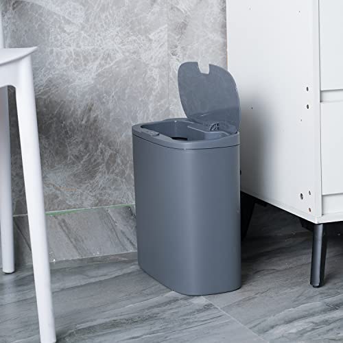 Sooyee 13.3 Litres Bathroom Trash Can With Lid,3.5 Gallon Automatic Trash Can,Touchless Trash Can For Kitchen,Office,Bedroom,Bathroom,Living Room,Grey(Not Included Batteries) #TOP1
