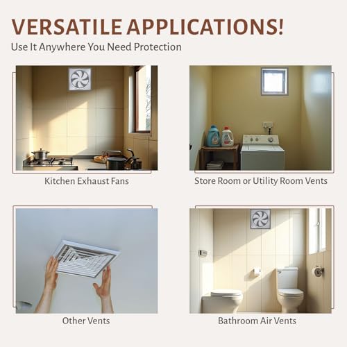 Image of TurtleGrip Mosquito Net for Bathroom, Kitchen Windows & Exhaust Fan | 120 GSM Fiberglass Mesh | Insect & Dust Barrier | Washable (White, 30x60 cm)