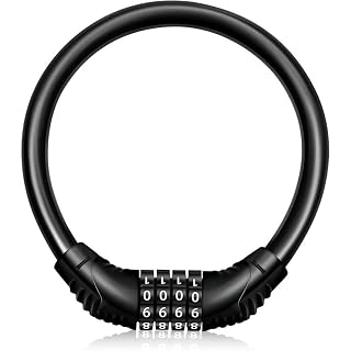 tyagshri 4 Digit Bike Cable Lock Alloy Steel Security Keyless Combination Theft Deterrent Compact Durable Outdoor Bicycle Lock