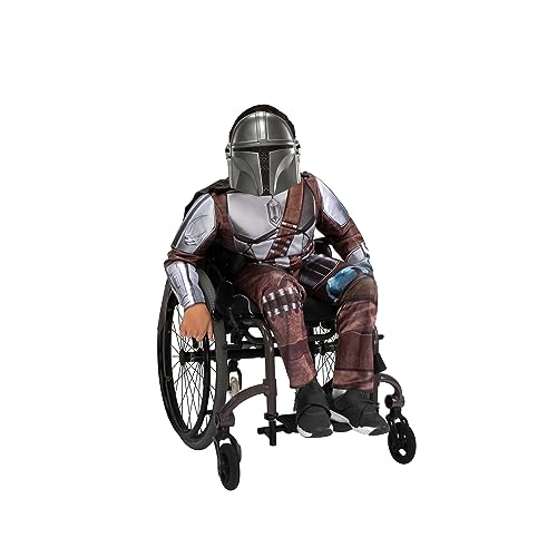 Star Wars The Mandalorian Official Youth Adaptive Costume - Thoughtfully Designed Costumes with Adaptive Features for Easy and Comfortable Wear (Wheel Cover Sold Separately) (S) Multi
