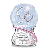 The Bradford Exchange The Love Between A Grandmother & Granddaughter Musical Glitter Globe Featuring Entwined Silver & Glittery Pave Hearts