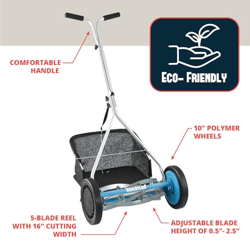 Image of American Lawn Mower 1604-16 16 inch 5-Blade Reel Mower with Grass Catcher