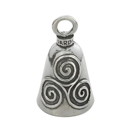 Guardian Bell Celtic Good Luck Bell w/Keyring & Black Velvet Gift Bag | Motorcycle Bell | Lead-Free Pewter | Made in USA