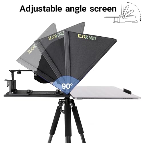 ILOKNZI 13.6-inch Aluminum teleprompter for Camera, Freely Adjustable Screen, Accommodates 12.9-inch Tablets, with Remote Control and Free Exclusive apps by ILOKNZI - Used condition - Image 7