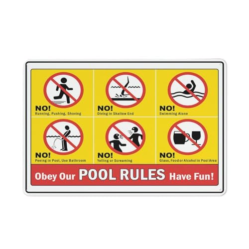 Compladeta Pool Rules Red And Yellow Sign For Business 8