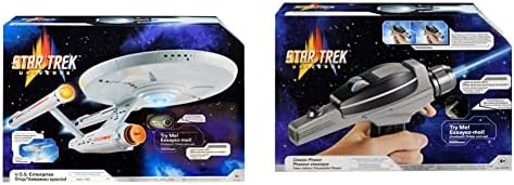 Bandai USS Enterprise NCC-1701 Star Trek Model | 18'' Authentic Star Trek Enterprise Model With Lights, Sounds And Display Stand | Star Trek Gifts Starship Enterprise Model | Star Trek Toys
