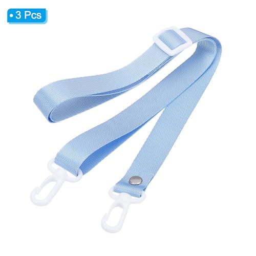 Image of PATIKIL 125cm x 2cm Replacement Shoulder Strap, 3Pack Adjustable Swivel Clip Hook Buckle Slide Crossbody Bag Belt for Water Bottle Carrier Sling Bag, Sky Blue