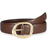 WHIPPY Leather Belt for Women Casual Waist Belt with Gold Buckle Fashion Ladies Belt for Jeans Pa...