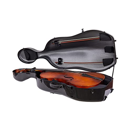 Crossrock Case Fits Montagnana and Similar Wider Bout Cellos, Carbon Fiber Shell Weighs only 10 lb-Black (CRF3020CEMBK) by Crossrock - Used condition - CA$935.58