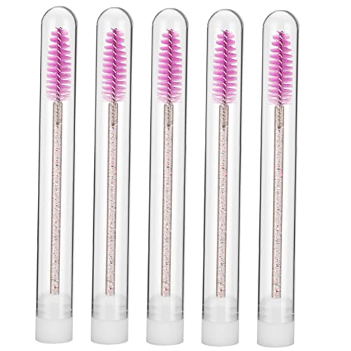 FRCOLOR 5個 試験管マスカラブラシ 化粧金具 眉スプーリー 化粧品 マスカラブラシチューブ カラー アイブロウスプーリーブラシ メイク ロング プラスチック