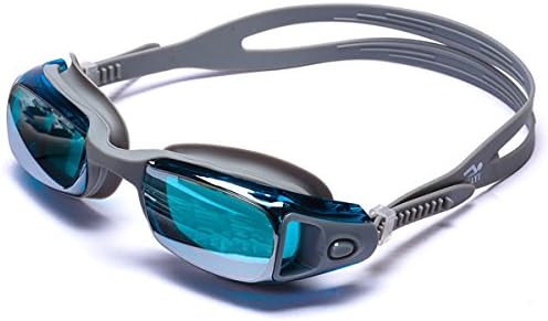 Kimlan Swimming Goggles Silver Coated No Leaking, Anti-Fog, UV Protection, with Protective Case - Comfortable Fit for Adults, Men, Women