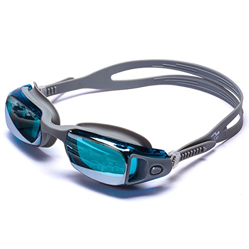 Kimlan Swimming Goggles Silver Coated No Leaking, Anti-Fog, UV Protection, with Protective Case - Comfortable Fit for Adults, Men, Women