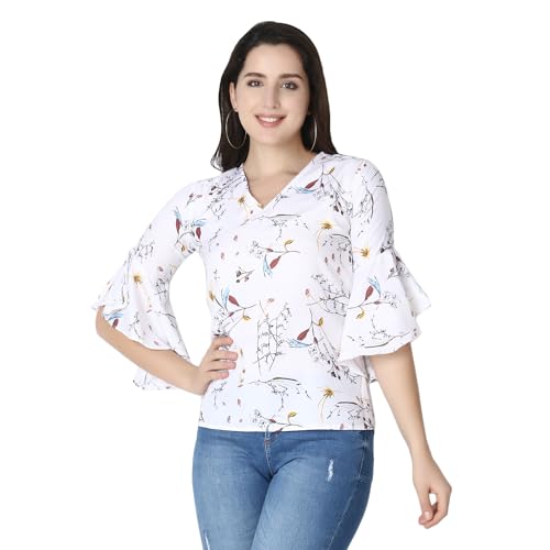Image of DHRUVI TRENDZ Solid Regular Fit Jeans Rayon Western Tops for Women Stylish