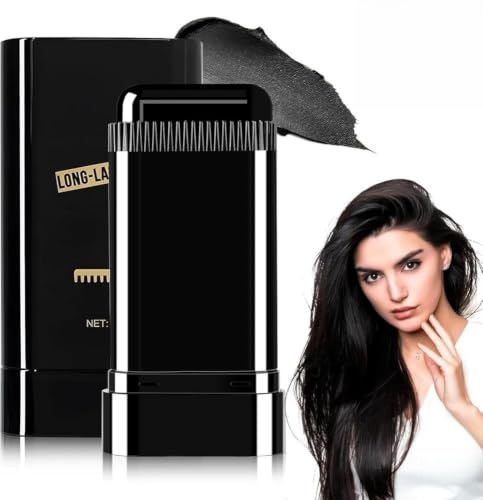 Image of 2-in-1 Instant Hair Color Stick with Built-In Comb | Waterproof, Sweat-Resistant Grey Hair Coverage | Safe Easy-Apply Dye for Women & Men | Black