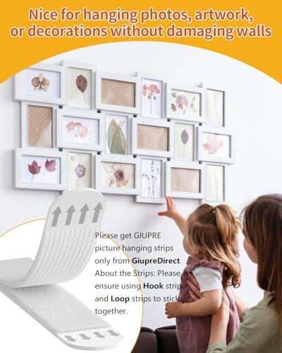 GIUPRE Picture Hanging Strips - 24-Pairs(48 Strips) Wall Sticky for Hanging Pictures on Wall Without Nails, Adhesive Picture Hangers Heavy Duty No Damage - Image 4