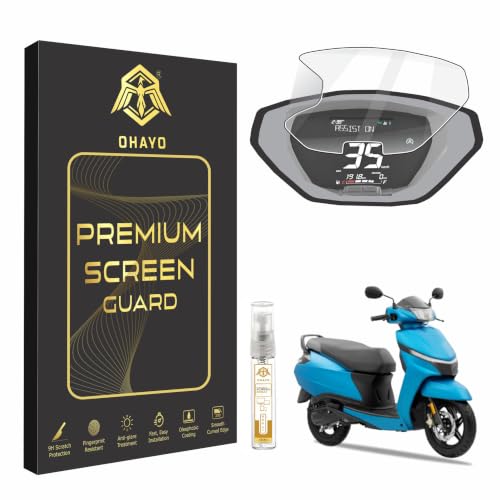 Image of OHAYO Screen Protector for TVS Jupiter 113 2025 Facelift with Button | Compatible with SMARTXONNECT Disc & SMARTXONNECT Drum Variants | TFT Meter Display Instrument Cluster Console Protection Film | 9H Hardness Military-Grade Scratch Resistant | HD Clear | Bubble-Free | Water Repellent | Not Tempered Glass