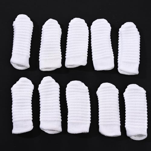 Image of 10 Pcs Pet Finger Toothbrush - 360 Spiral Design with Knitted Polyester for Dogs & Cats, Gentle Dental Cleaning Finger Sleeve for Oral Care, Reusable Grooming Supplies