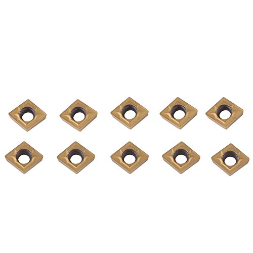 CNC Carbide Insert Cutter Indexable Lathe Milling Inserts Turning Tools 10pcs Tin-Coated CCMT060204-HM YBC251 for Steel Semifinishing