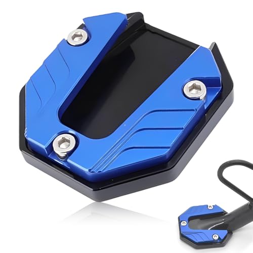 LAJUP Caballete Moto, Almohadilla de Soporte Lateral para Motocicleta, Soporte de Extensión Accesorios Motocicleta CNC Aluminio Soporte Almohadilla Soporte Lateral Pie Ampliar Acolchado