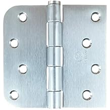 Stainless Steel Hinge, 4 Inch with Square 5/8 Inch Radius, Reversible with Removable Pin, Highly Rust Resistant, 2 Pack