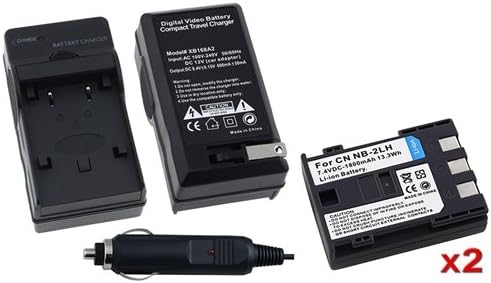TWO Battery And Charger For CANON Digital Rebel XT Xti