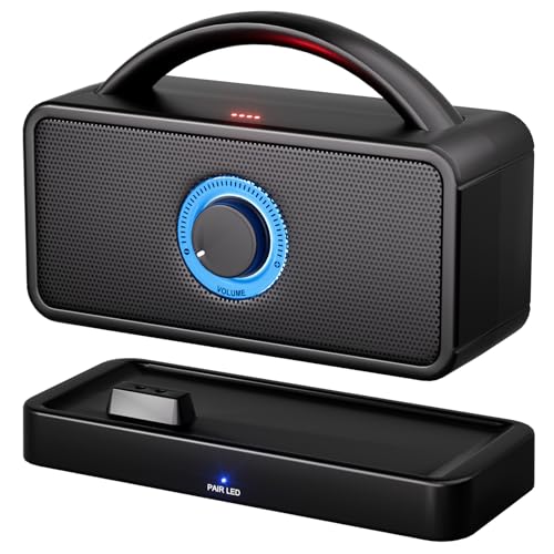 SavvyBloom 5.8 GHz Wireless TV Speakers for Hard of Hearing Seniors, Portable TV Speakers for Smart TV, No More Struggling for Volume, No Sound Lag, 5 Cables Include to Connect TV