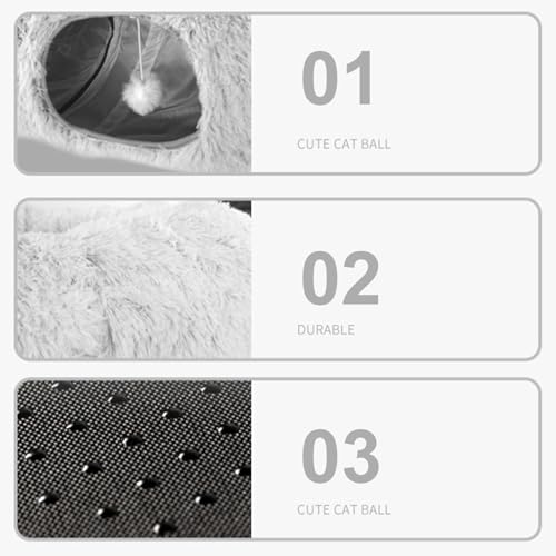 Lit tunnel pour chat Donut lit double en peluche doux pour chatons