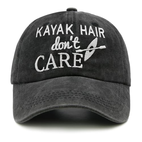 Waldeal Women's Kayak Hair Don't Care Hat Denim Washed Adjustable Baseball Cap