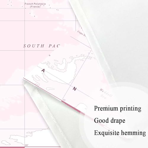 Drgilau Tapeçaria de Mapa do Velho Mundo, Mapa Rosa Tapeçaria de Parede Educacional Vintage Ásia Eur