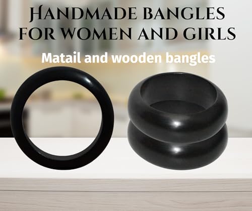Image of Handcrafted Natural Wooden Bangles Set | Elegant Eco-Friendly Jewelry for Women | Artisan Wood Bracelets - Christmas Gift for Her