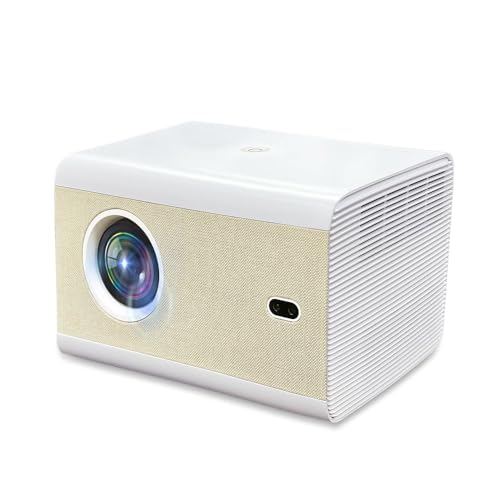 Image of 4K 250ANSI Bluetooth Home Smart Wifi Projector with 200 inch Screen, Trackolor J5 mini LCD Movie Projector Compatible with iOS /Android Phone /Tablet /Laptop /PC /USB /DVD /Game Console PS5 /Speaker, white