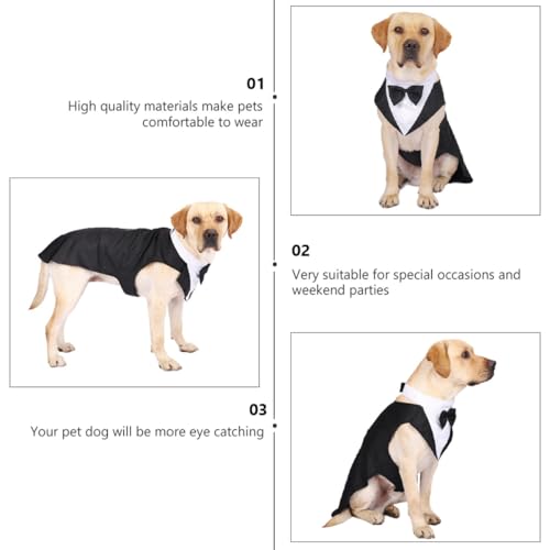 Traje formal para perro con moño, talla M miniatura 2