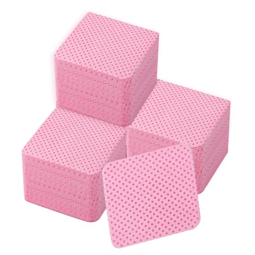 330 Piezas Almohadillas para Limpiar Uñas, Sin Pelusas de Algodón para Uñas, Limpieza de Uña para Esmalte, Sin Pelusas para Uñas Cara Ojos Labios Removedor(Rosa)