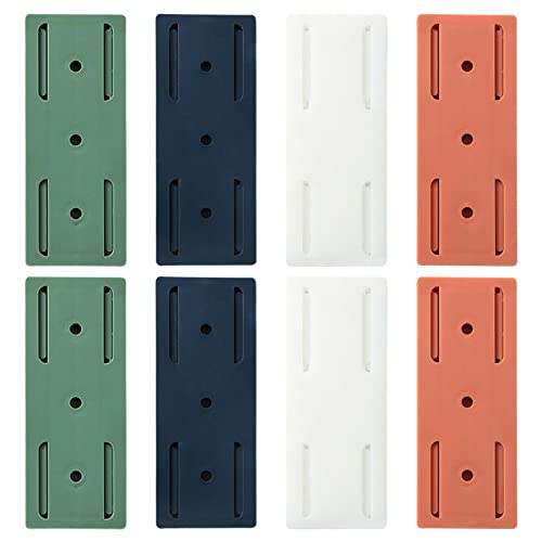 PW TOOLS 4/8 Uds. Fijador de Enchufe de Escritorio Autoadhesivo, Soporte de Enchufe Adhesivo Sin Perforaciones, Fijador de Enchufe de Montaje en Pared, para Cocina, Hogar y Oficina Cover