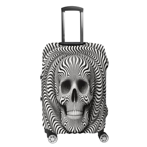 Tear-Resistant Luggage Protector Cover Breathable Anti-Dust Suitcase Guard Eco-Friendly Shockproof Design for Long-Haul Travel & Business Trips Enhanced Luggage Protection Skull Illusion4