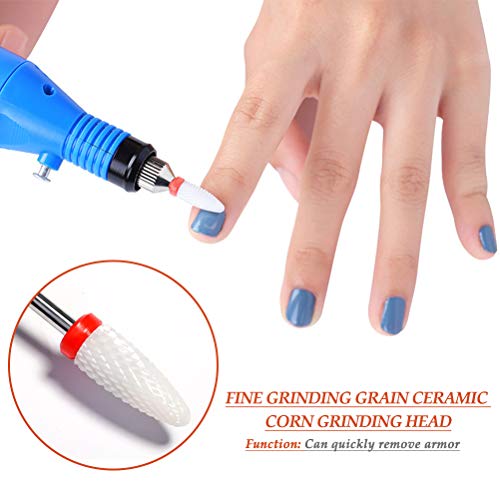 YANSHON Keramik Nagelfräser Set, Professioneller Entfernen Gel Acryl Nagelhaut Keramik Bits für Nagelfräser, Schleifkopf… – Bild 5