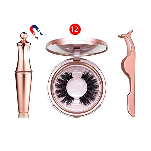 Preisvergleich Produktbild Magnetische Wimpern,Magnetic Eyeliner,3D Magnetischer Wasserdichter Langlebiger Künstliche Wimpern Eyeliner,Wiederverwendbare Falsche Magnetic Eyelashes