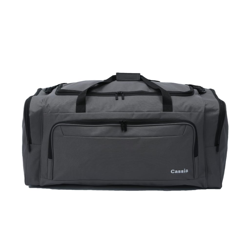 Cassia Travel Duffle Bag – 600D Polyester PVC Weekender with Large Main Compartment, Front & Side Zip Pockets, Adjustable Shoulder Strap – Durable Travel Bag for Men & Women