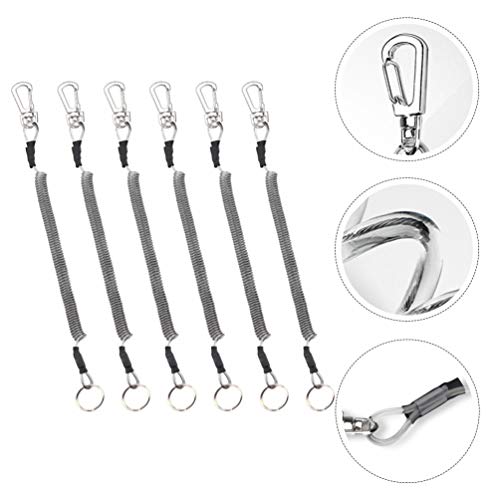 Cordões de pesca Besportble, 6 peças, retráteis, com mola de segurança, cordas, corda elástica elást
