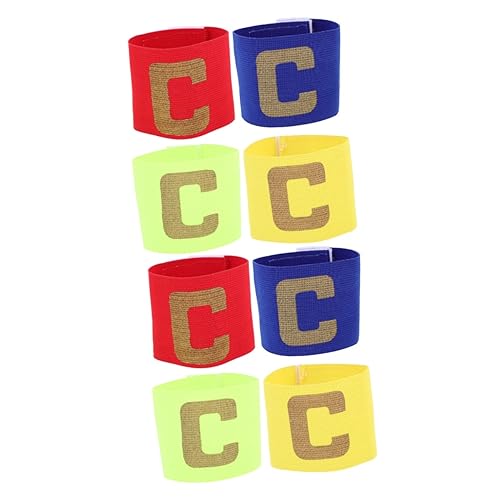 Sosoport 2sets Nylon Football Wristbands Captain's Armbands for Youth Adults 4pcs*2