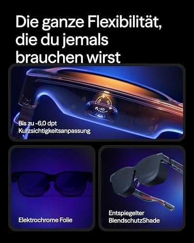 VITURE Luma AR/XR Brille – 146\ 1200p Ultra-Scharf-Display, 50° Sichtfeld, 3Dof, Elektrochromer Film, Adaptive Abdunklung, AR Brille für iPhone 17/16/15, Android, Mac, PC, Steam Deck, Switch, Switch 2