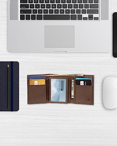 Columbia Men's Leather RFID Trifold Wallet (Xcap Brown) - image 5