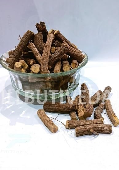 Hillbutiveda Mulethi Sticks - Yastimadhu (Licorice) for Chewing - Sore Throat Relief, Immunity Booster, Promotes Oral Health - 100% Natural (250)
