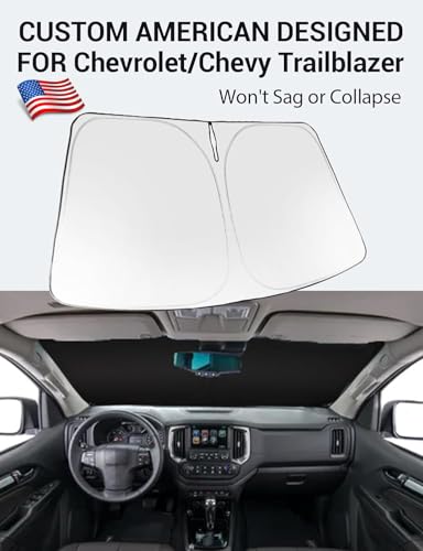 Image of Proadsy Windshield Sun Shade for 2021-2025 2026 Chevrolet /Chevy Trailblazer Foldable Front Sunshade Protector Sun Visor Blocks UV Rays Keep Car Cooler