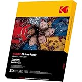 KODAK Picture Paper - Papier Photo Brillant, Pack de 50 Feuilles, Format A4 (21x29,7cm), 180g/m², Idéal pour Impressions Jet d'Encre, Couleurs Éclatantes et Contraste Élevé, Finition Haute Qualité