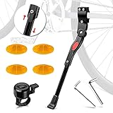 ➤Einfach zu installieren - Kommt mit 1 verstellbarem bike stand, einem Paar Kunststoffabstandshaltern, 3 Inbusschrauben, 2 verschiedene Größen von Inbusschlüsseln, 1 Fahrradklingel und Fahrrad Speichen Reflektoren-Set als Geschenk. Befestigen Sie den Fahrradständer und das verschleißfeste Gummipolster mit einem Inbusschlüssel am Fahrrad und ziehen Sie die Schrauben fest. Hinweis: Ziehen Sie die Schrauben nicht zu fest an, da sonst die Gewinde beschädigt werden.