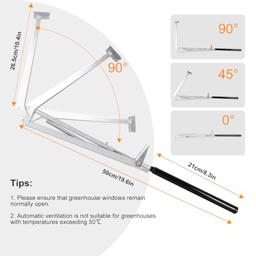 Abridor automático de ventana sensible al calor con pistón térmico para techo de 7kg 3
