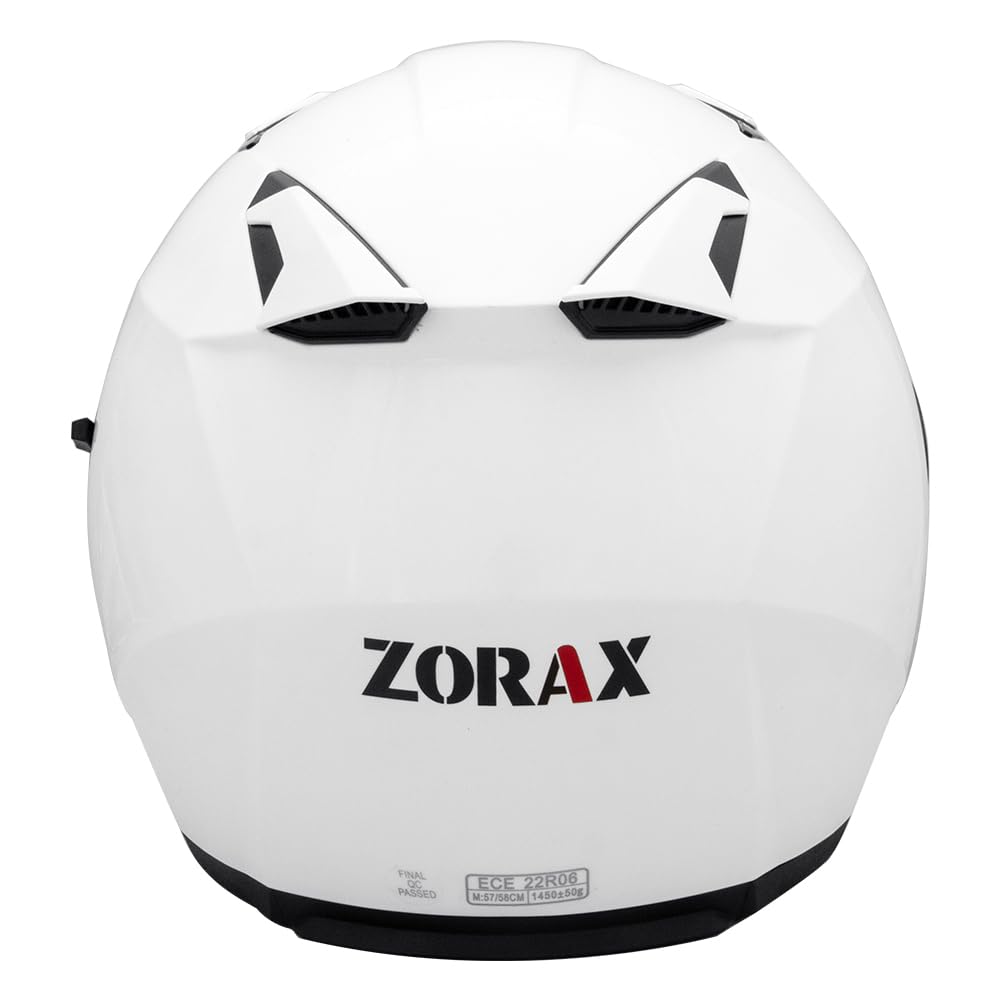 Zorax Bianco XXL (62-63cm) ZOR-608 Casco Jet Doppio Visiera Donna e Uomo Omologato ECE 2206