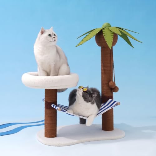 Árbol para gatos ZEZE con hamaca y cama tropical miniatura 1