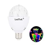 LedTek LED Blacklight Bulb LED UV Stage Light E26 Ultraviolet Rotating Poster Reactive Bulbs DJ KTV Party Pub Club decor Disco Ball 3W 390nm Wavelenght